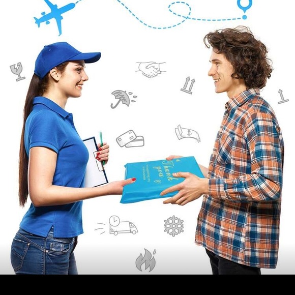 Set of 20 Pack Blue 14.5x19  Poly Mailers Thank You Small Business Shipping Bag - Picture 3 of 3